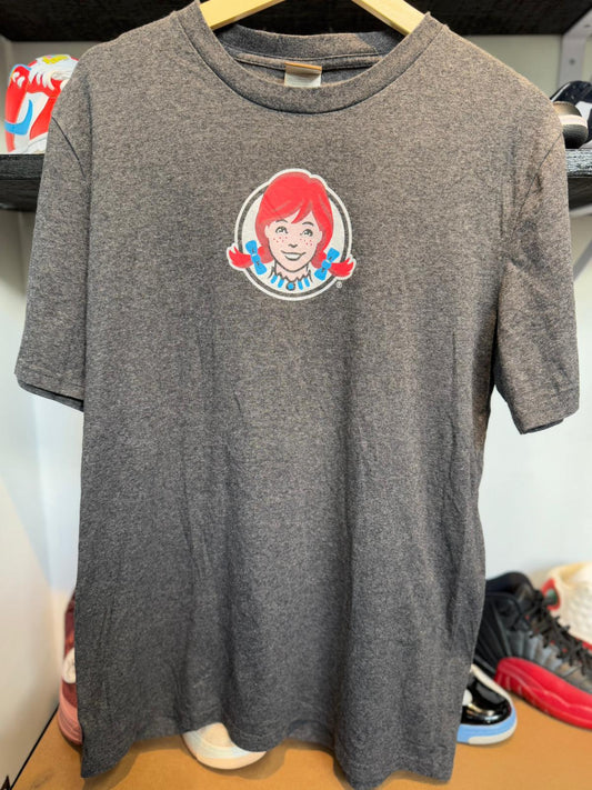 Dark Gray Men's M Medium Wendy's Graphic T-Shirt Barco Uniforms Logo Employee